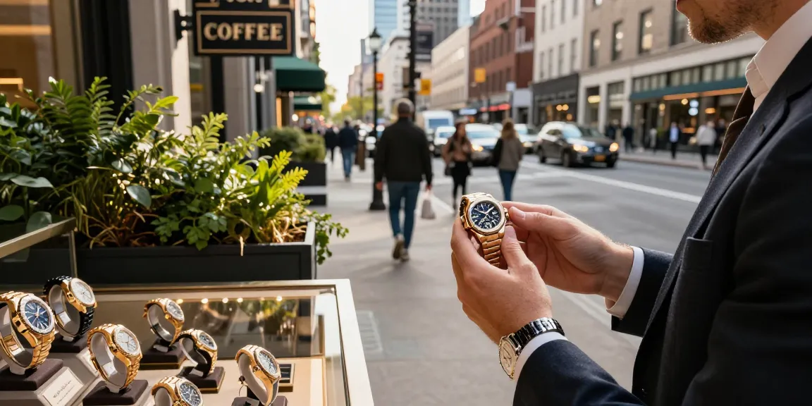Showcasing replica watches in an urban setting, highlighting luxury and craftsmanship.