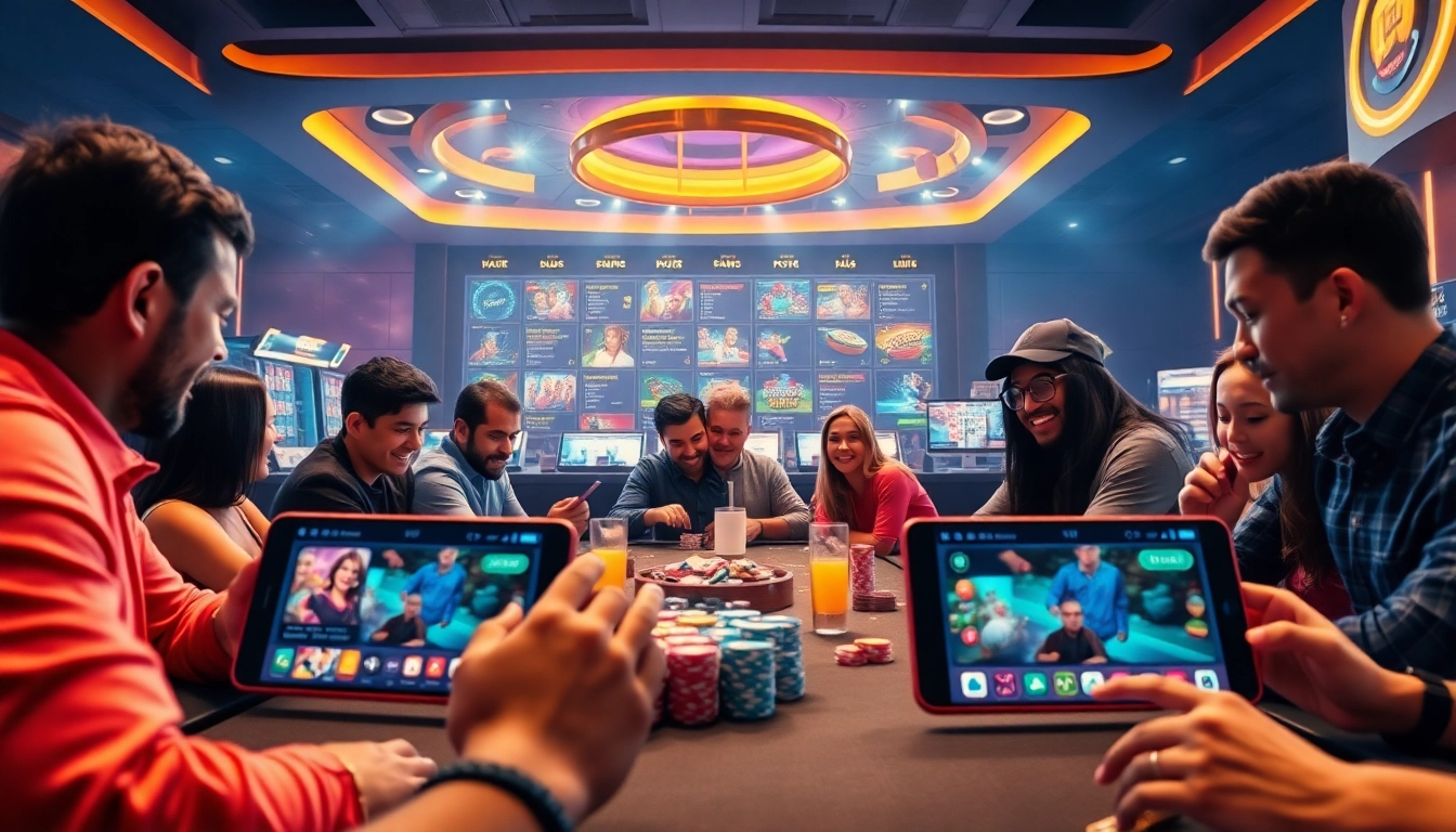 Experience the excitement of online gaming at https://566.beauty/ with a vibrant casino scene showcasing diverse games.