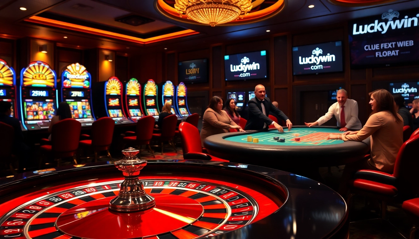 Players engaging in thrilling games at Luckywin com, featuring roulette and blackjack.