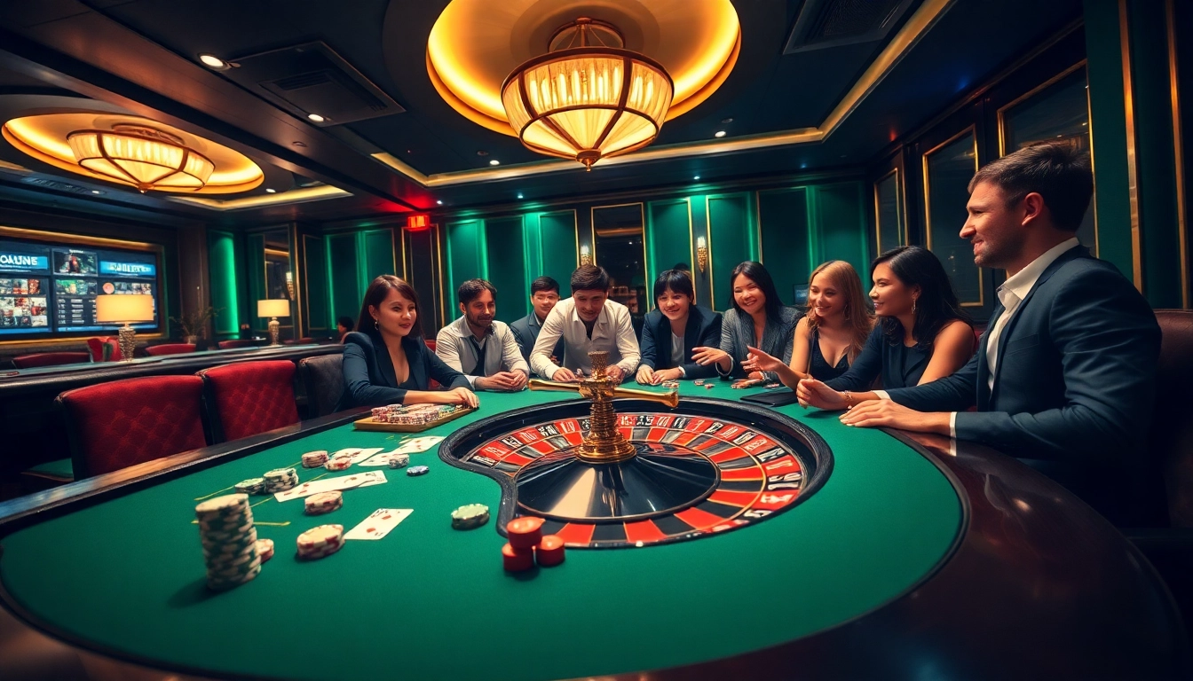 Experience the excitement of casino gaming at https://hitclub7.org/ with vibrant poker chips and a spinning roulette wheel.