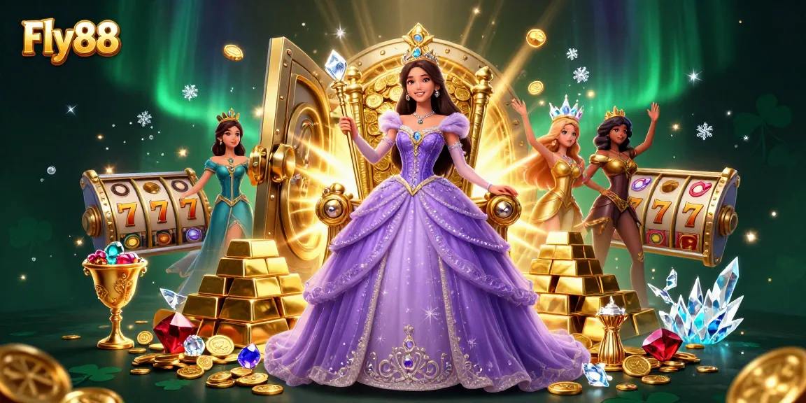 Experience thrilling gameplay at Fly88 with a captivating illustration of fortune, games, and glamour.