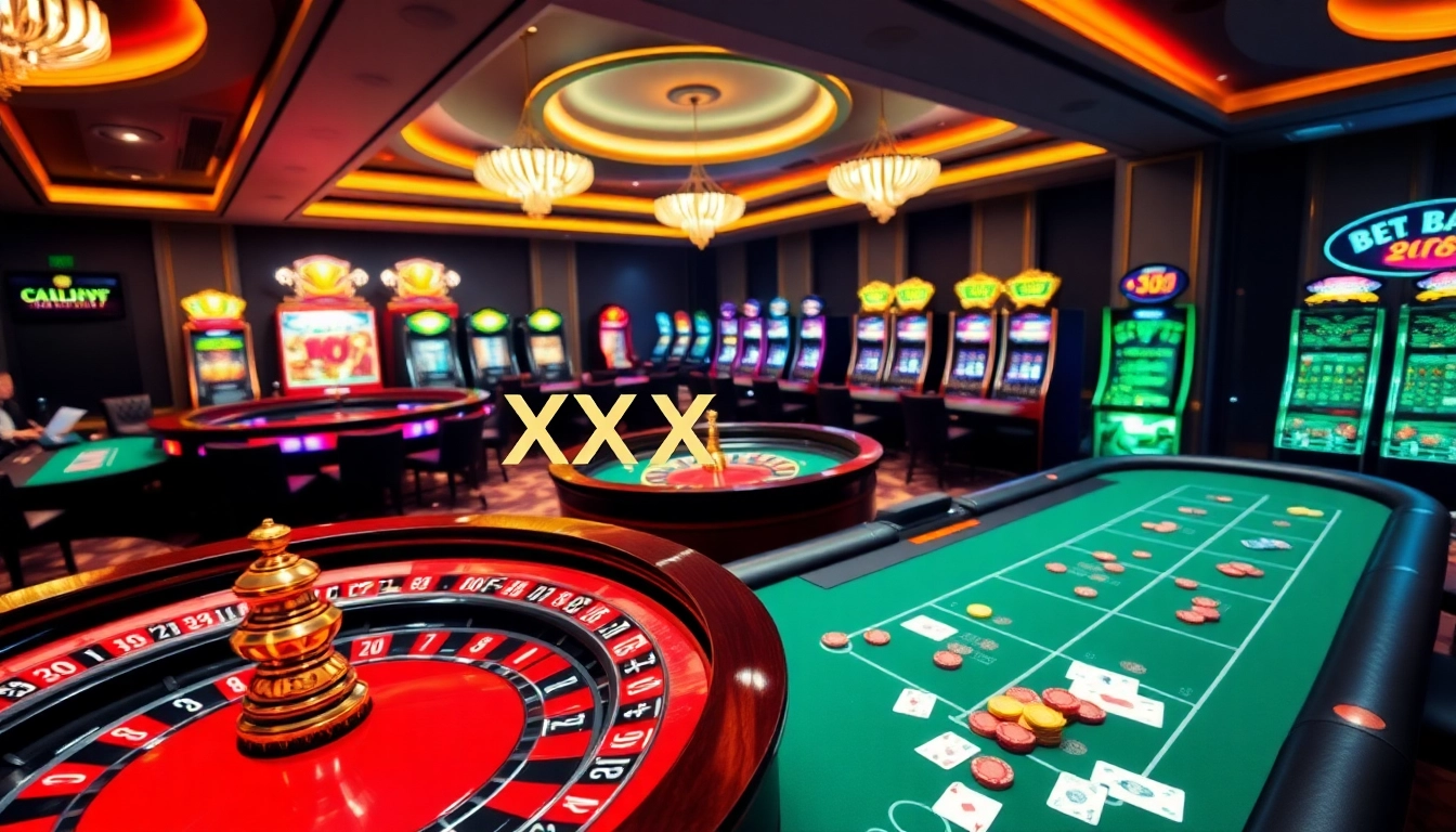 Players enjoying table games and slots while vying for XX 88 winnings in a vibrant casino environment.