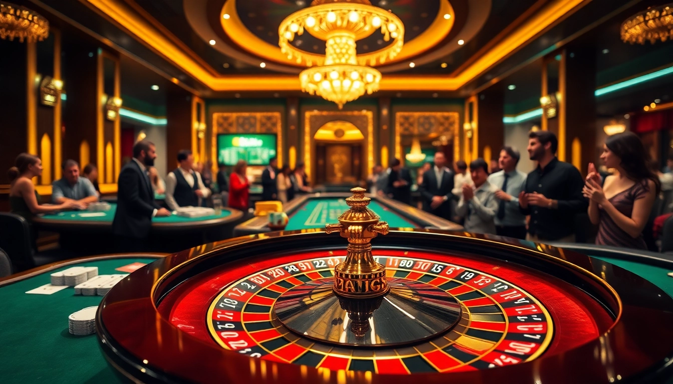 Experience the excitement of uu88 with vibrant casino games, roulette, and engaging players in a luxurious setting.