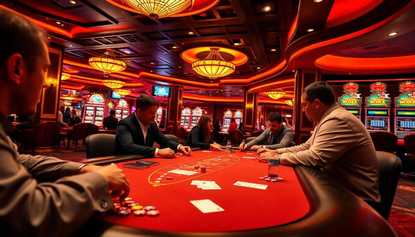 Experience thrilling gameplay at vipwin with vibrant casino tables and excited players.