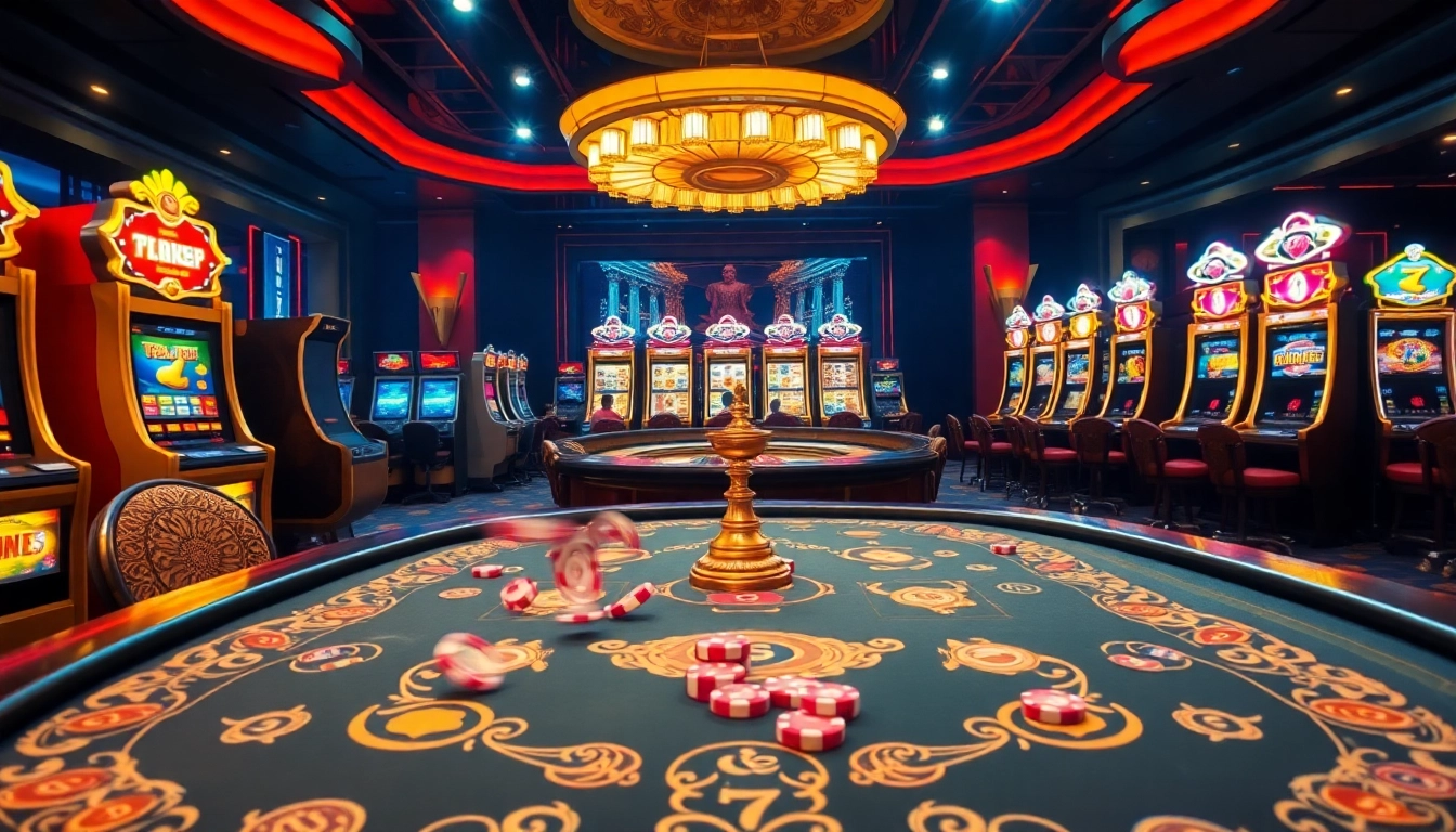 Experience vibrant gaming action at 789p casino with dynamic roulette and poker tables.