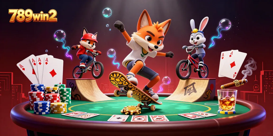 Engage in thrilling gaming action with 789win2, featuring dynamic 3D characters in an exciting casino scene.