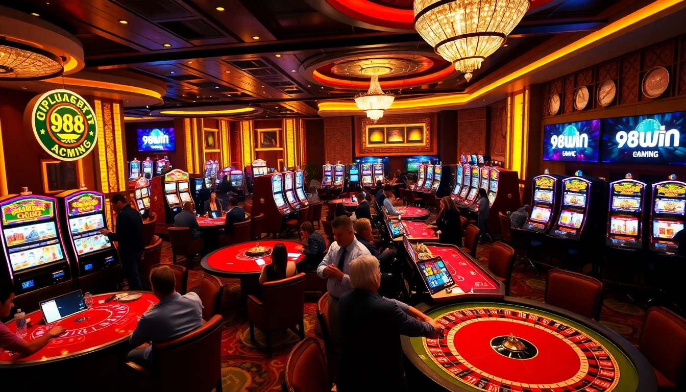 Experience thrilling games at https://98wins.co.com/ featuring vibrant tables and luxury casino atmosphere.