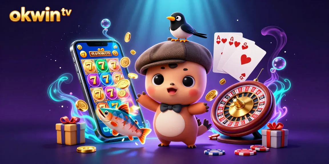 Experience exciting gaming action at okwin tv with charming characters and vibrant casino elements.