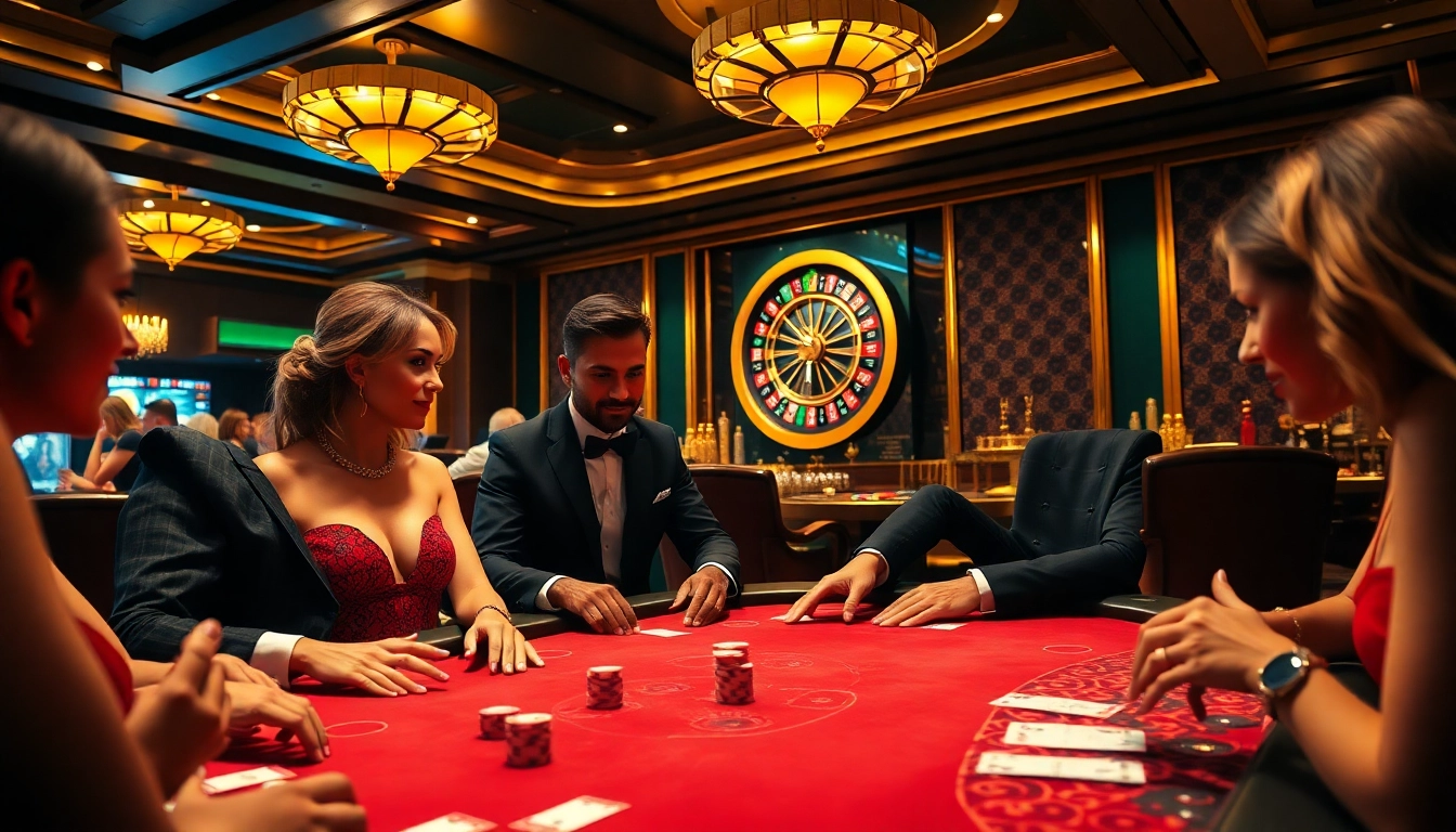 Players competing in an exciting poker game at https://33win.fast/, showcasing vibrant casino elements.