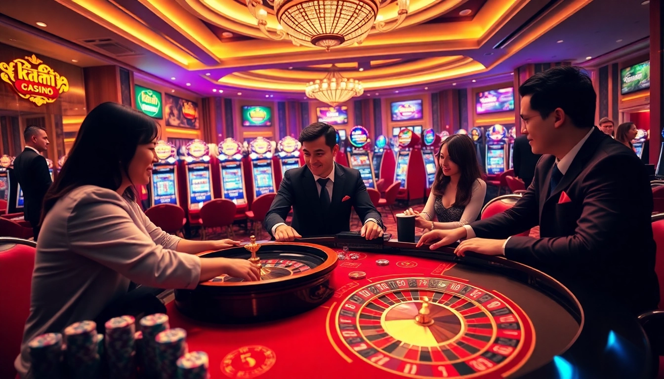 Kèo nhà cái 5 themed casino betting table with players engaged in exciting gambling activities.