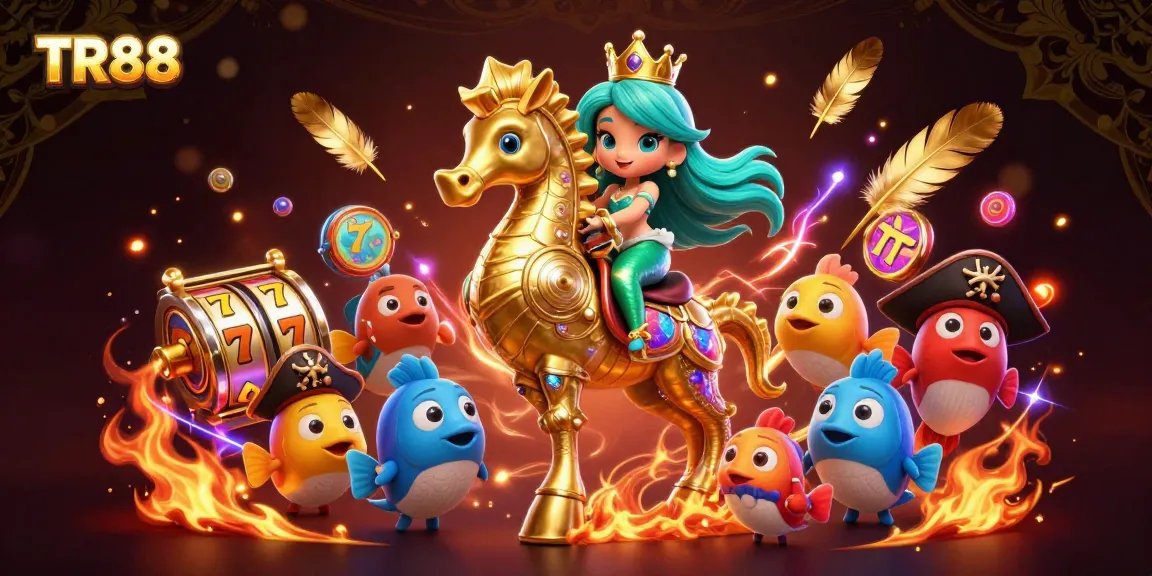 Experience the excitement of TR88 with vibrant slots, golden coins, and engaging casino characters.