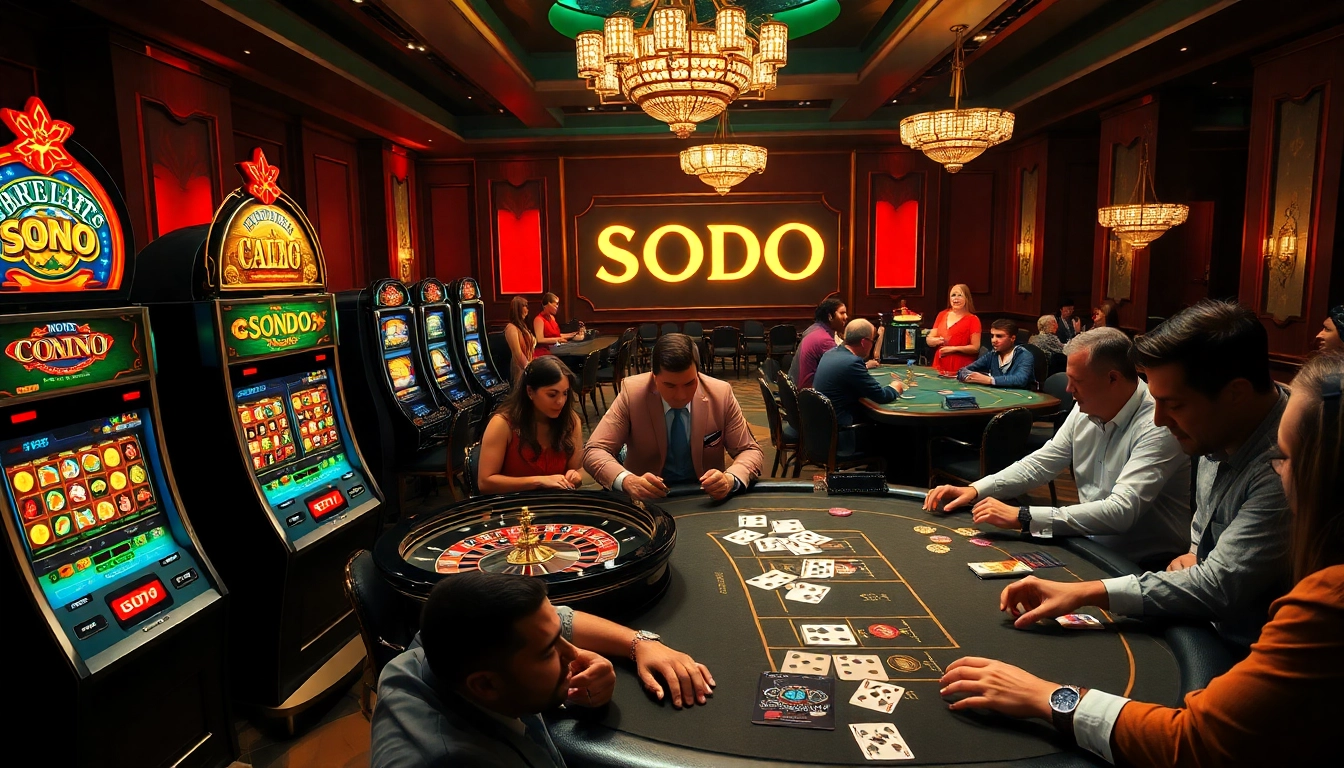 Engage in thrilling games at SODO Casino with vibrant table action and luxurious surroundings.