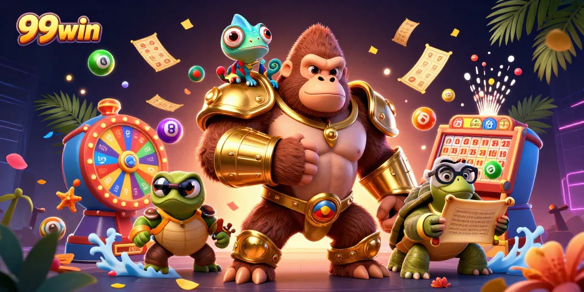 Experience dynamic gameplay with 99win's colorful lottery elements and engaging characters.