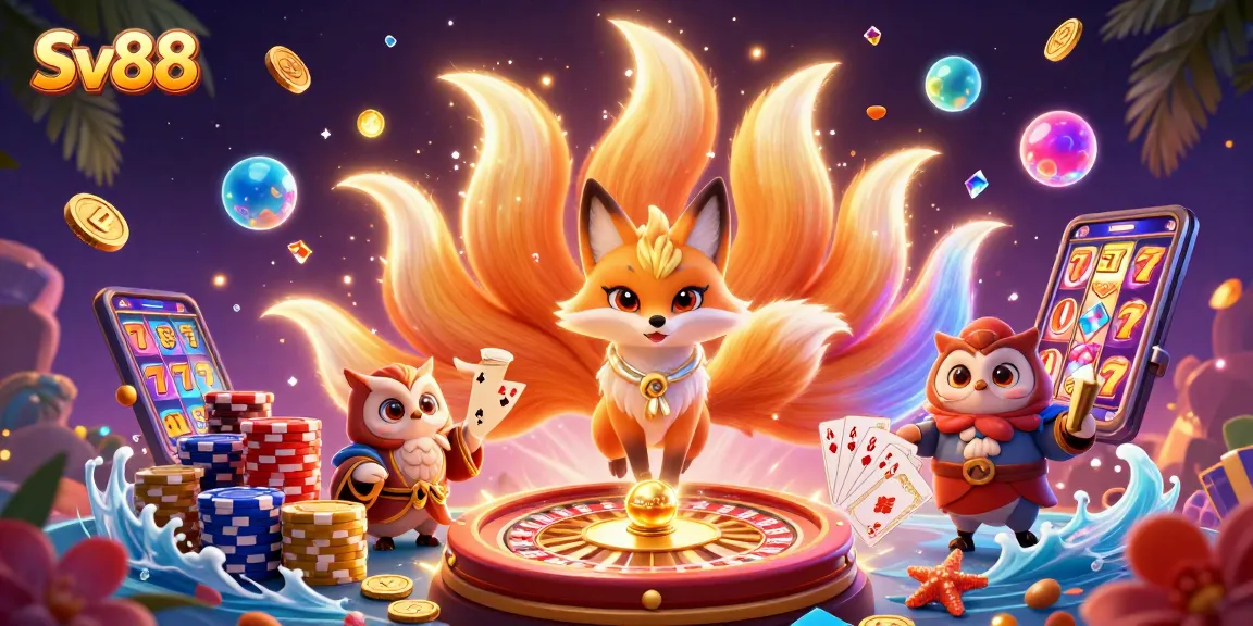 Experience thrilling gameplay at Sv88 with vibrant characters and rich casino elements.