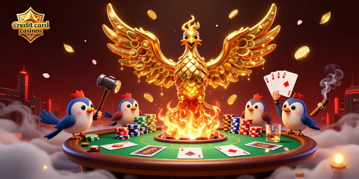 Explore credit card casinos with immersive 3D art, showcasing vibrant poker action and dynamic elements.