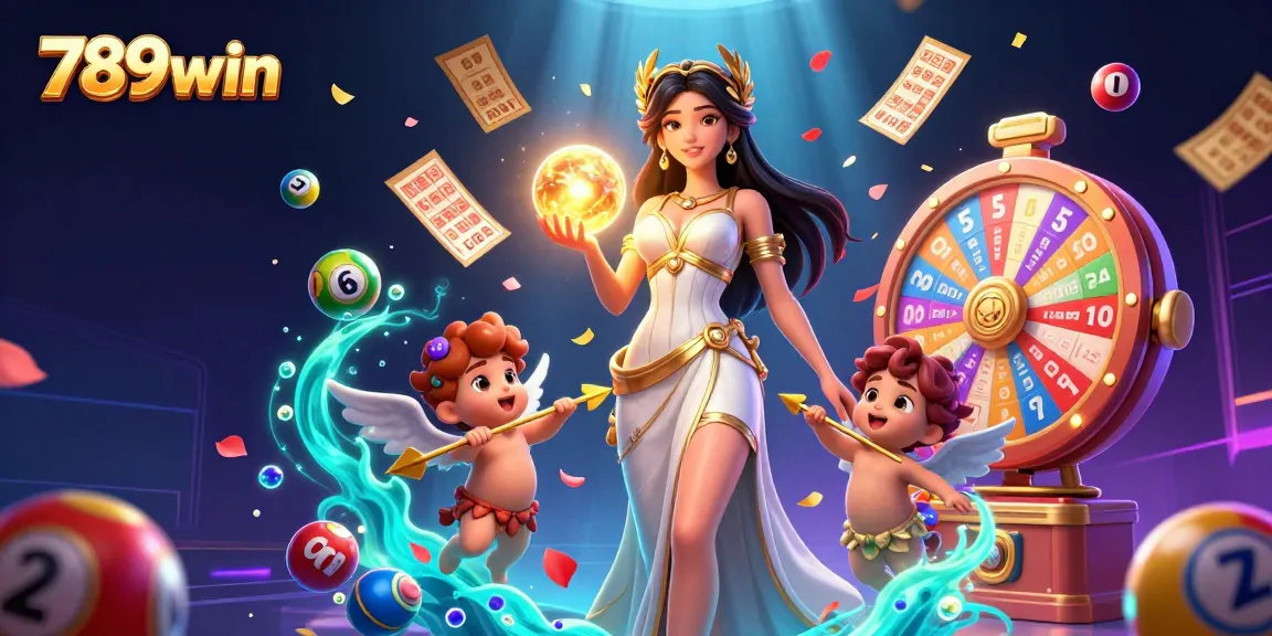 Experience electrifying excitement with 789win's dynamic gaming scene featuring colorful lottery elements.