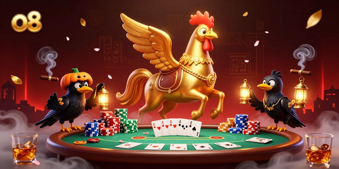 Experience thrilling action at o8 with golden rooster casino adventures amidst vibrant poker tables and illuminated surroundings.