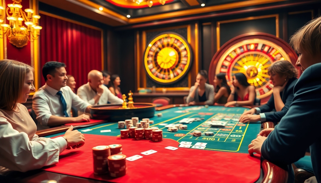 Experience the thrill of winning at https://kim88.center/ with an exciting casino table showcasing vibrant action.