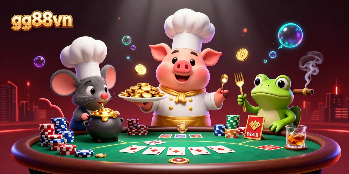 Experience thrilling games like poker at gg88vn with a vibrant 3D casino scene.