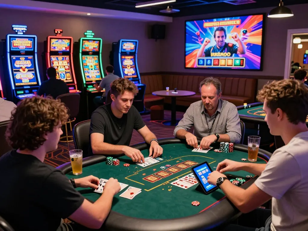 Exciting online casino scene with players enjoying gem88 games and vibrant graphics