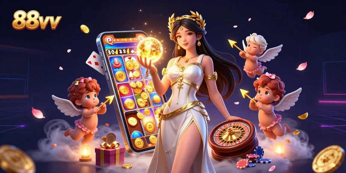 Experience thrilling gaming at 88vv with a stunning 3D scene filled with excitement and rewards.