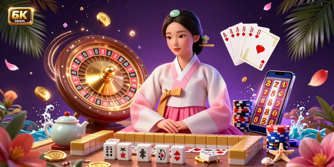 Experience thrilling games with 68win's vibrant casino scene featuring dynamic elements like a spinning roulette wheel and vibrant coins.