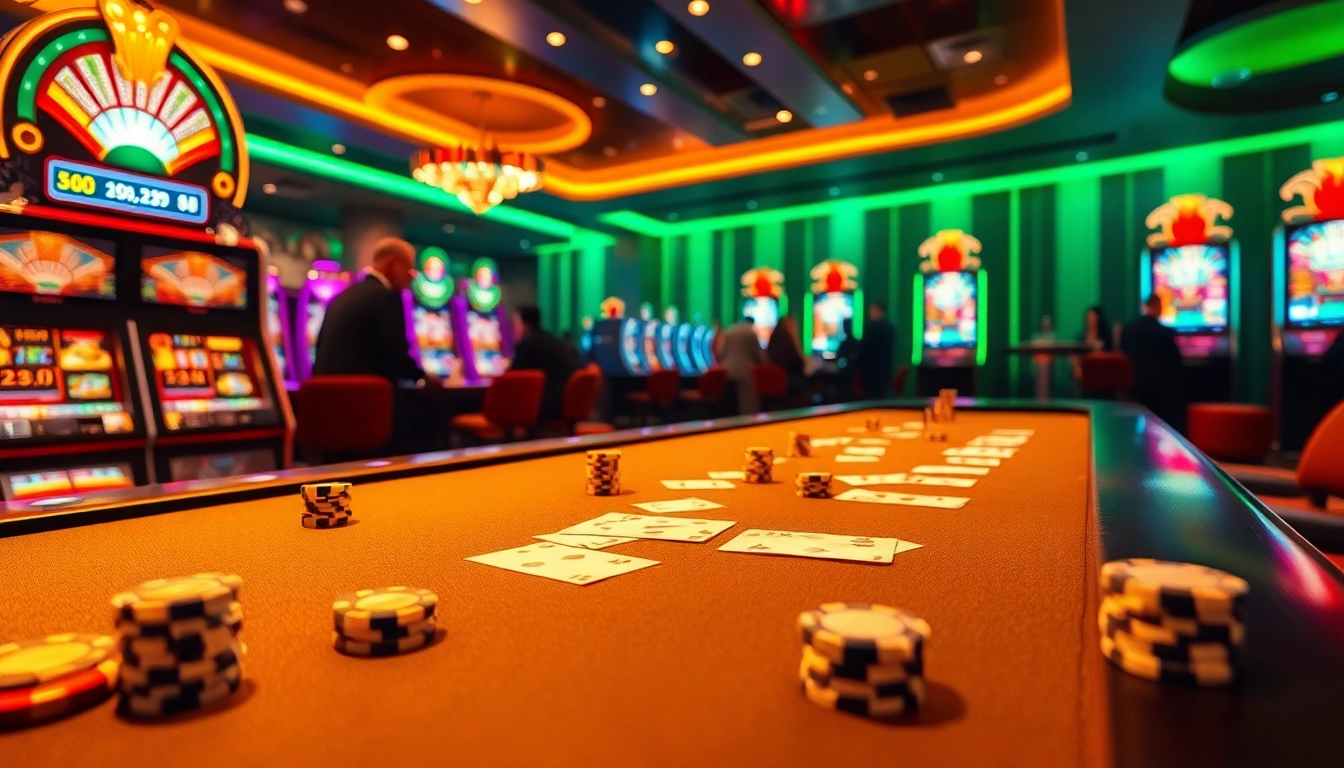 Experience thrilling gameplay at 8kbet with vibrant casino tables, engaging poker, and slot machines.