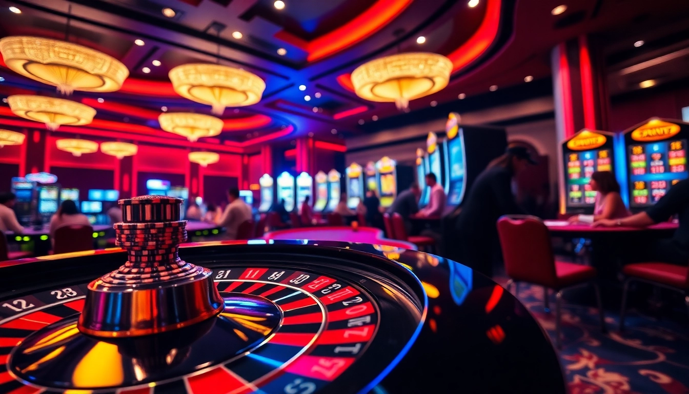 Engaging scene at lu88bb.com casino featuring roulette and poker excitement.