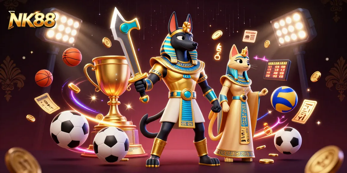 NK88 offers exhilarating gameplay with a thrilling Egyptian theme featuring Anubis and Bastet.