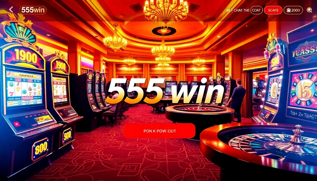 Experience the thrill of winning at 555win, featuring luxurious casino visuals and engaging online gameplay.