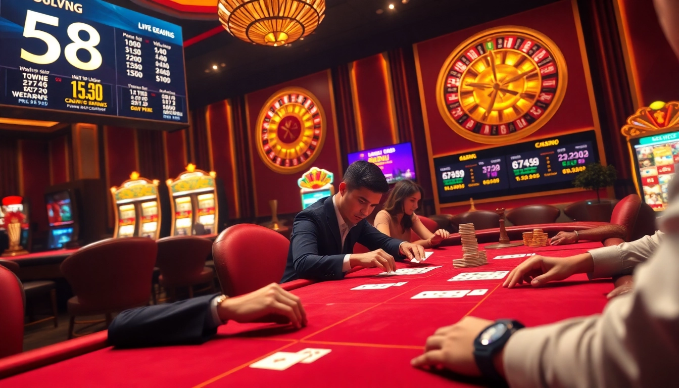 Players engaging in an exciting game at the 58WIN casino, showcasing professionalism.