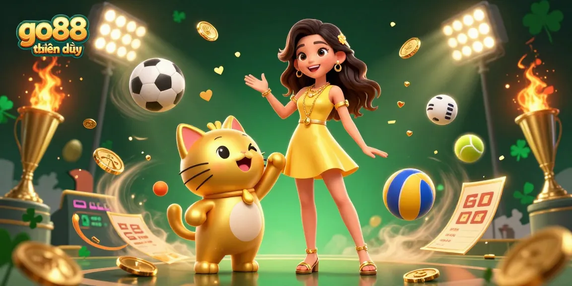 Experience go88 thiên đường with a vibrant casino-themed illustration featuring interactive characters and game elements.
