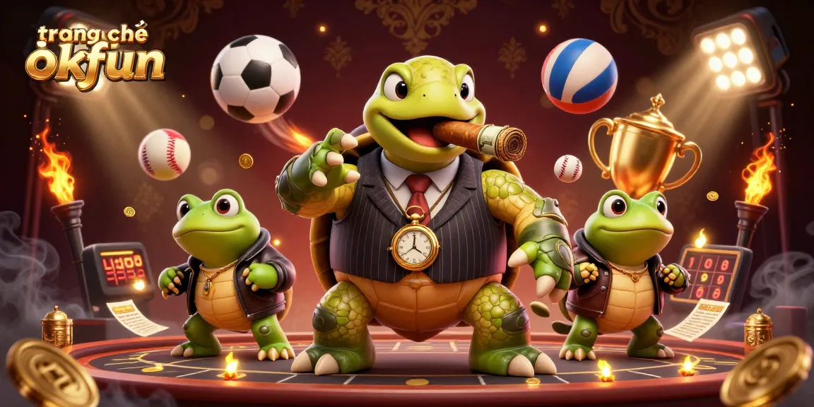 Experience excitement at trang chủ okfun with a dynamic casino scene, featuring unique characters and game elements.