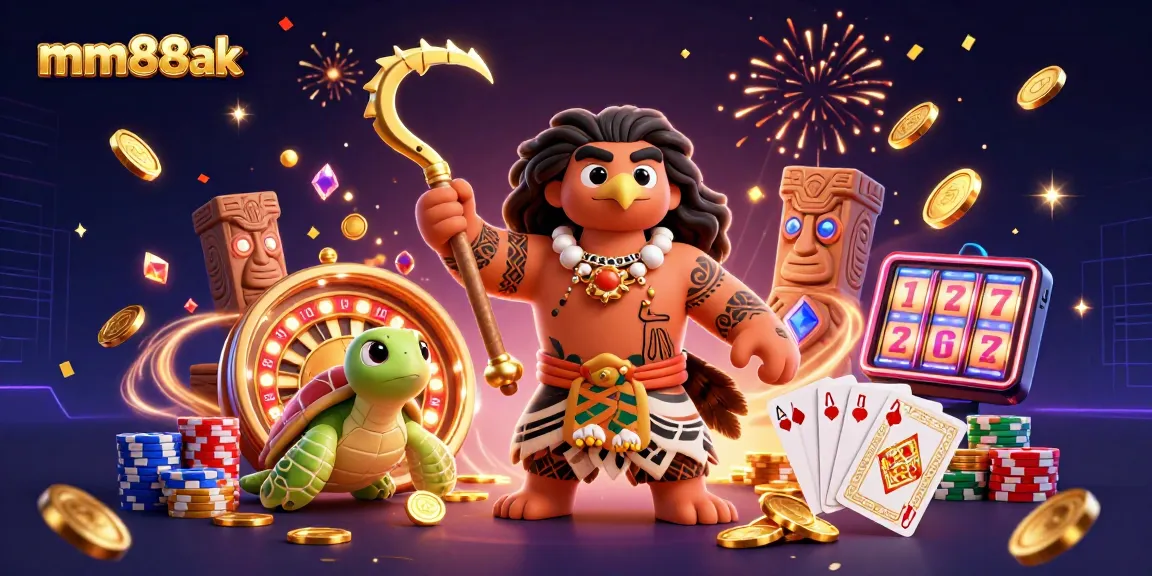Experience thrilling gameplay with mm88ak as a demigod hawk and turtle celebrate wins amid vibrant casino elements.