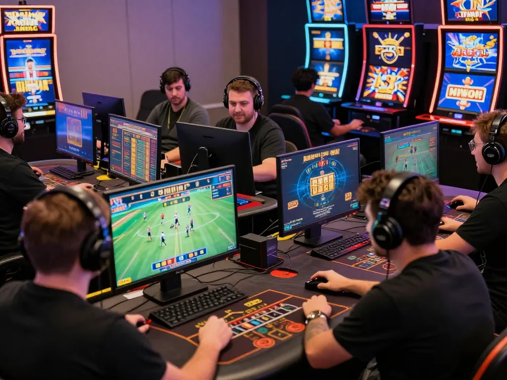 Players enjoying various games at nhà cái TG88, showcasing excitement in a vibrant online gambling atmosphere.