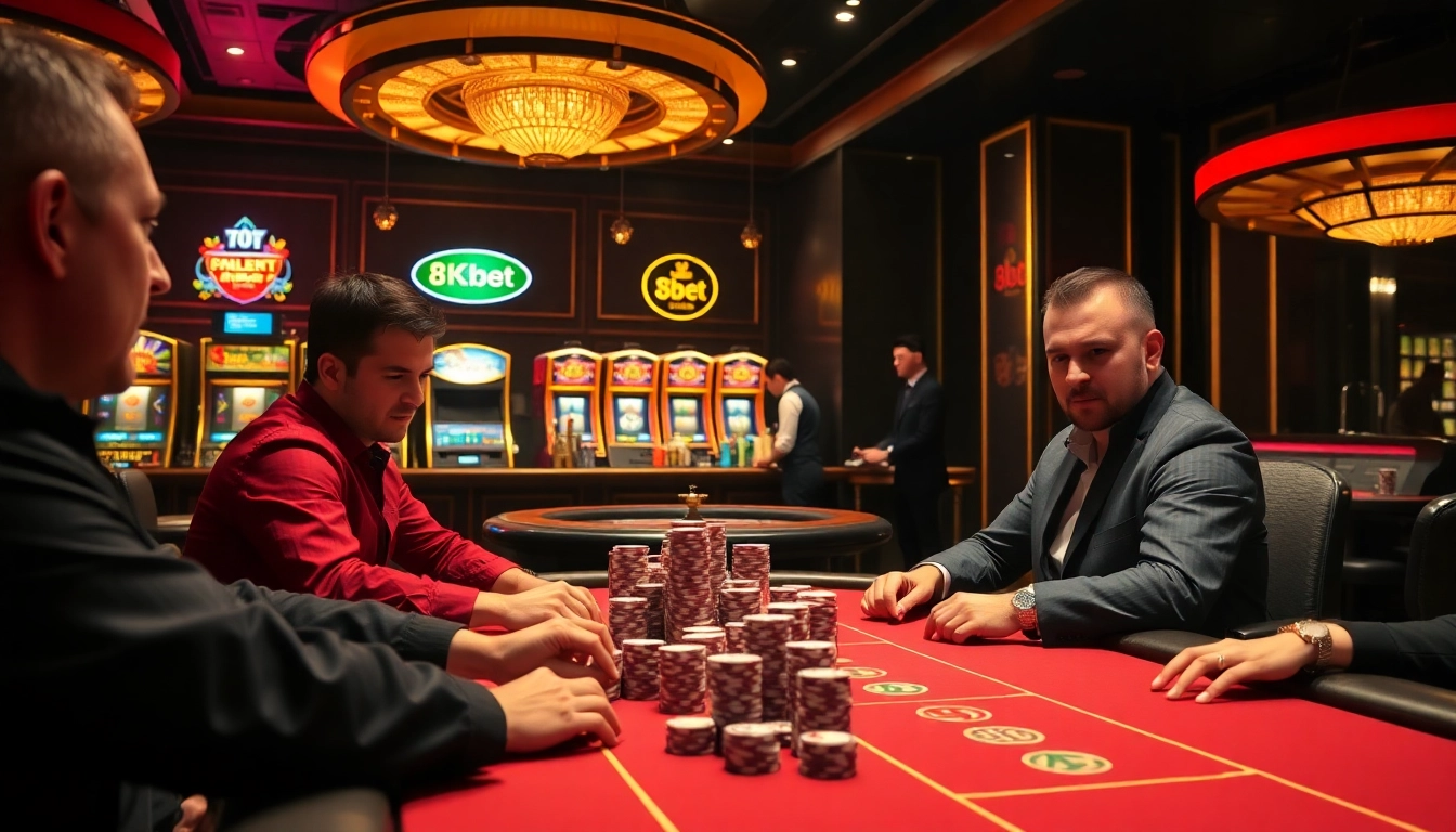 Experience the thrill of online gambling at 8kbet with an exciting poker game.