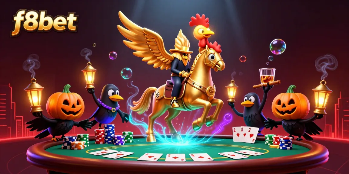 Experience f8bet's thrilling casino ambiance with vibrant characters and rich gaming elements.