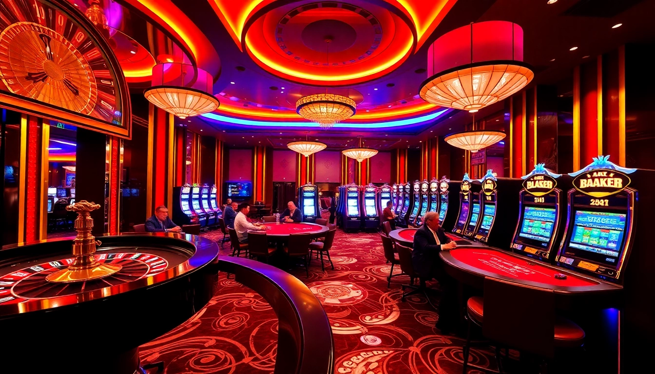 Experience the thrill of betting at LUCK8's luxurious casino, featuring poker tables and roulette.