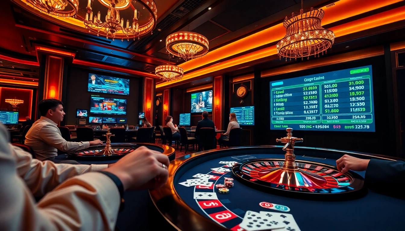 Action-packed gaming at iq88 featuring players at a vibrant casino table.