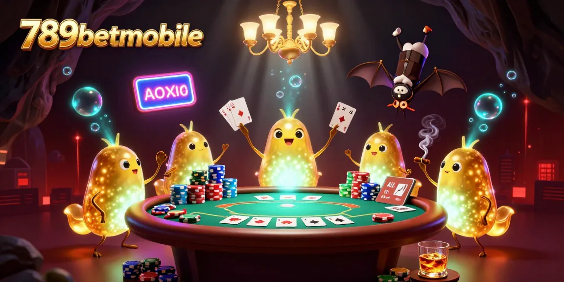 Engage with vibrant gameplay at 789betmobile, where glowworms illuminate an exciting poker scene.
