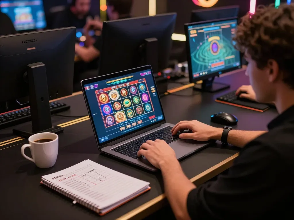 Experience exciting online gaming with GG88 on a cozy setup featuring vibrant slots.