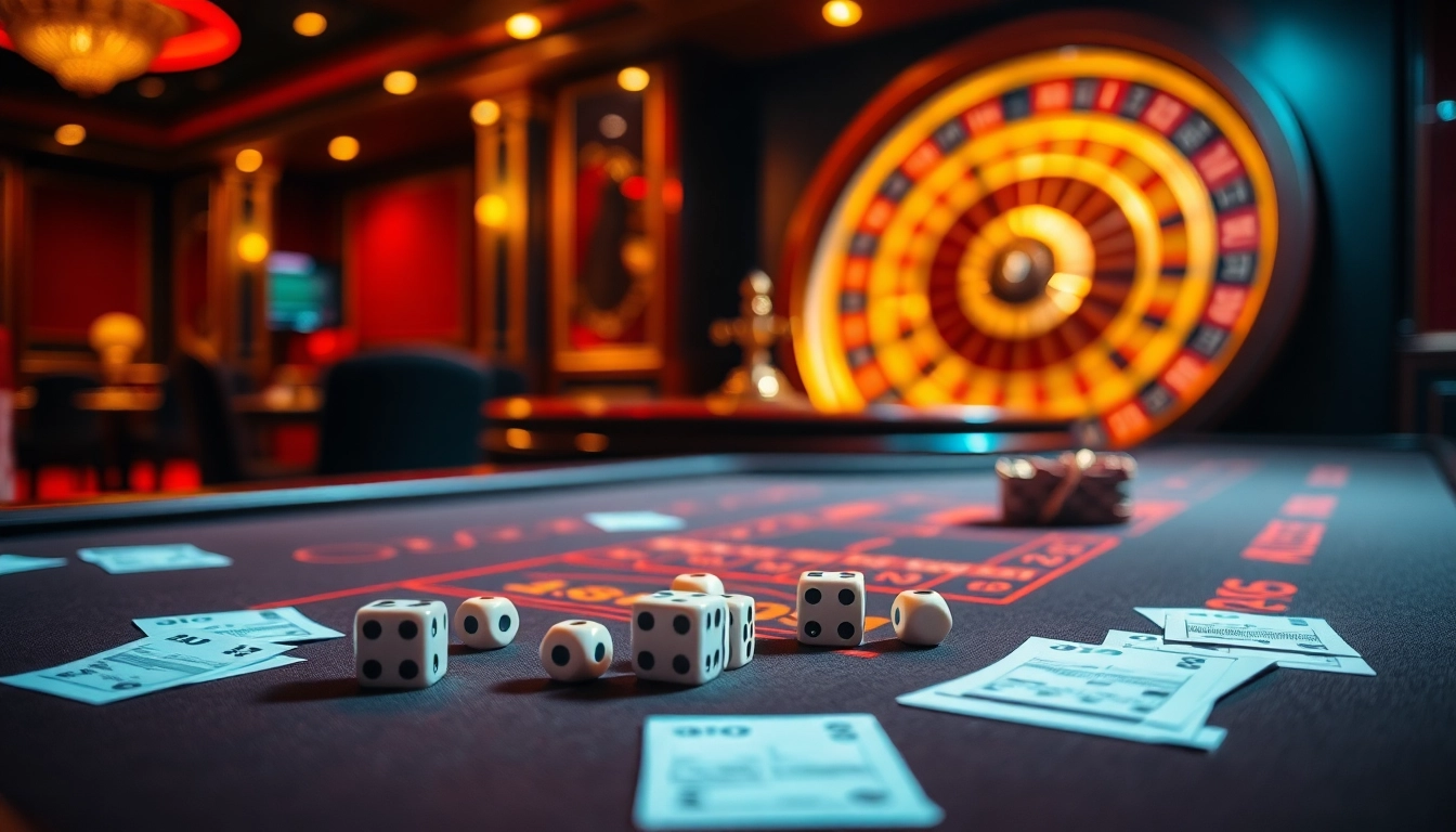 Experience the excitement of tài xỉu md5 at a premium casino table, with dice and chips in play.