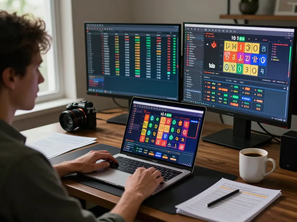 Lô đề online gambling setup with player engaged in strategic betting on laptop.