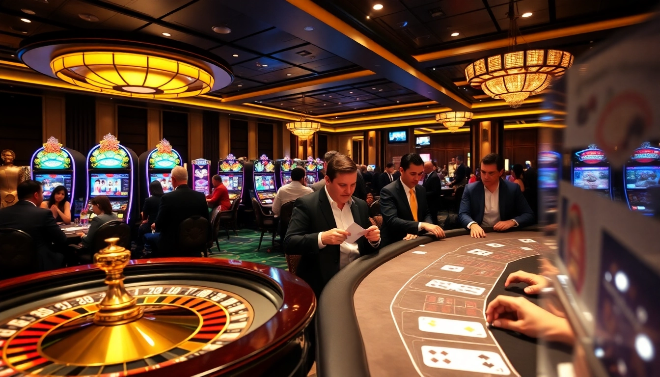 Players enjoying high-stakes games in a luxurious casino scene featuring SC88-themed elements.