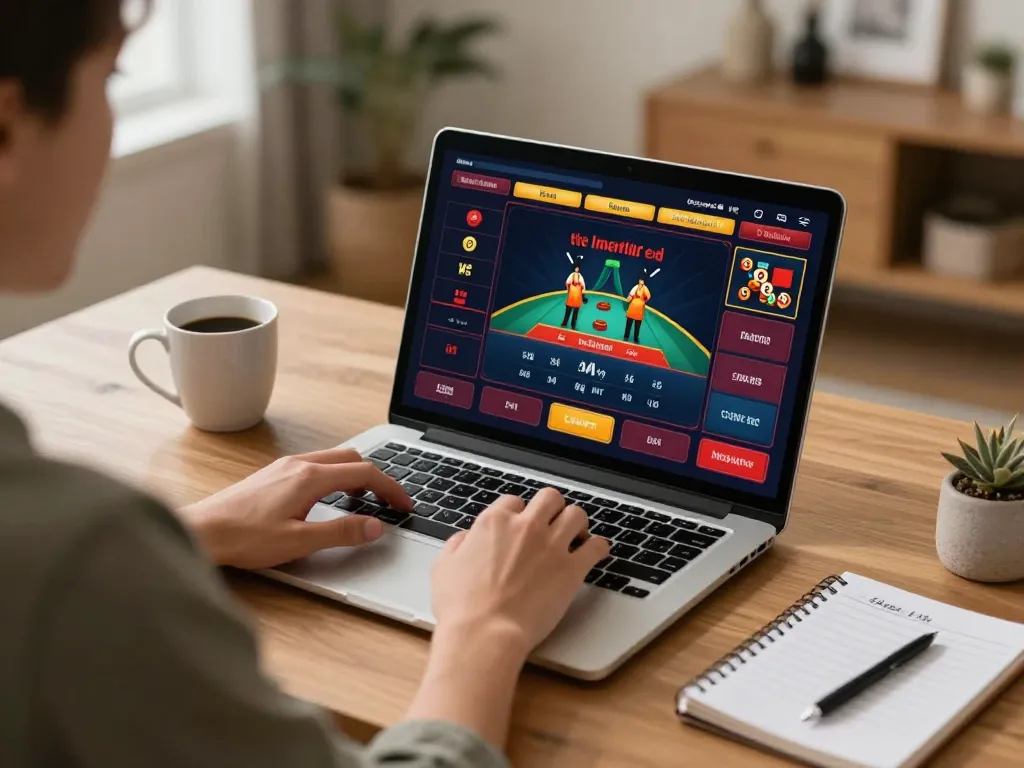 Experience a secure online gambling environment with nhà cái uy tín and vibrant gameplay on a laptop.