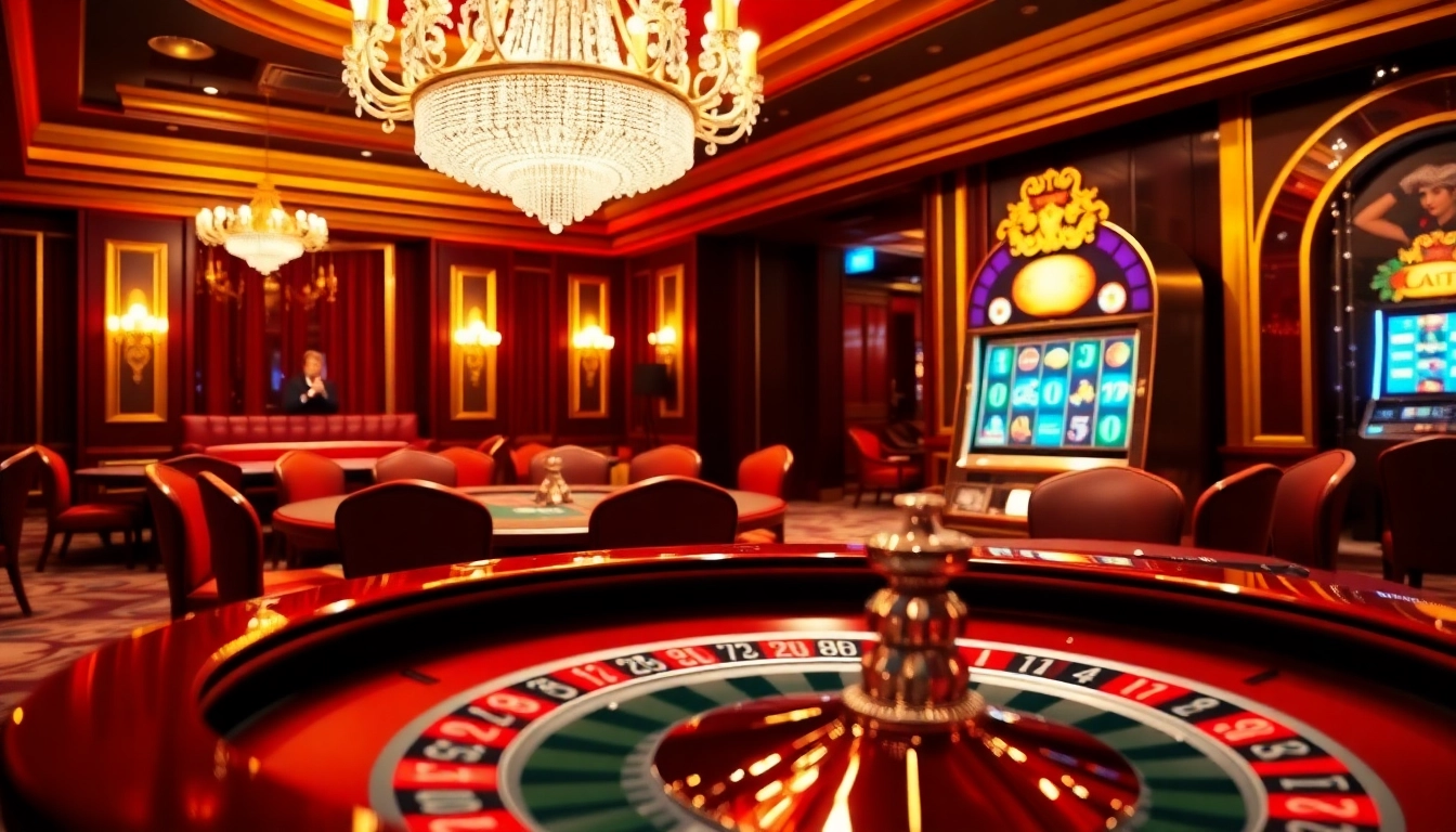Gambling excitement at https://mm88.directory/ with roulette tables, slot machines, and high-stakes poker.