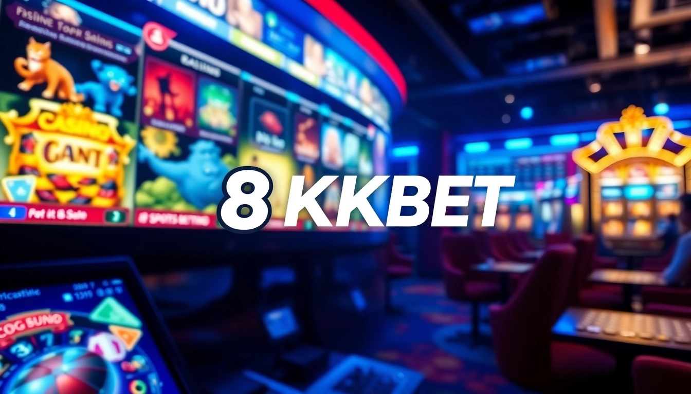 Experience the thrill of 8KBET with a vibrant gaming interface showcasing casino and sports betting.