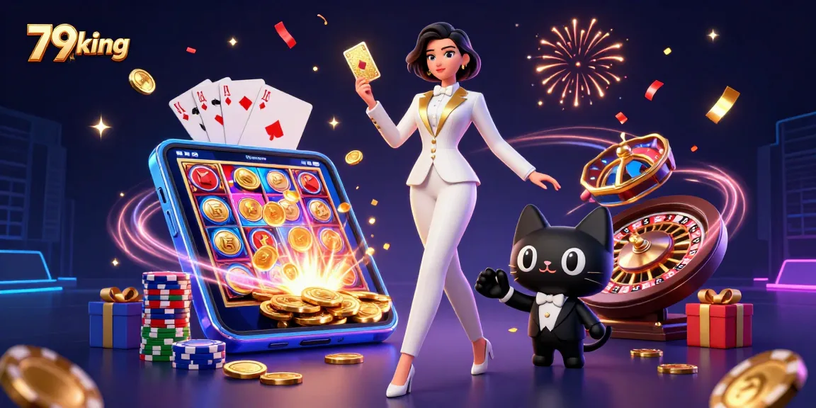 Experience thrilling gameplay at 79king with a glamorous dealer and engaging casino elements.
