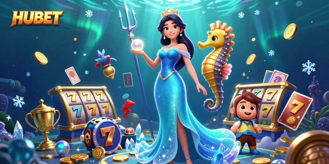 Engage with HUBET's thrilling slots in a vibrant underwater casino adventure, featuring dynamic treasures.