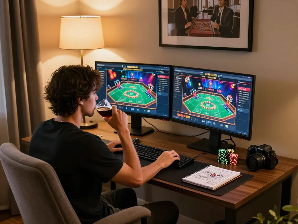 Engaging gameplay at go99com with luxurious online casino setup, highlighting strategic gaming experience.